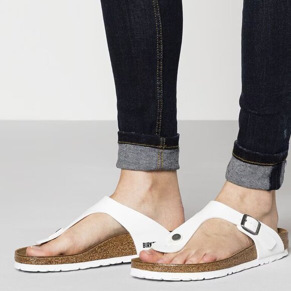 NEW BIRKENSTOCK Women Gizeh Birko-Flor White Thong Sandal - Picture 7 of 12